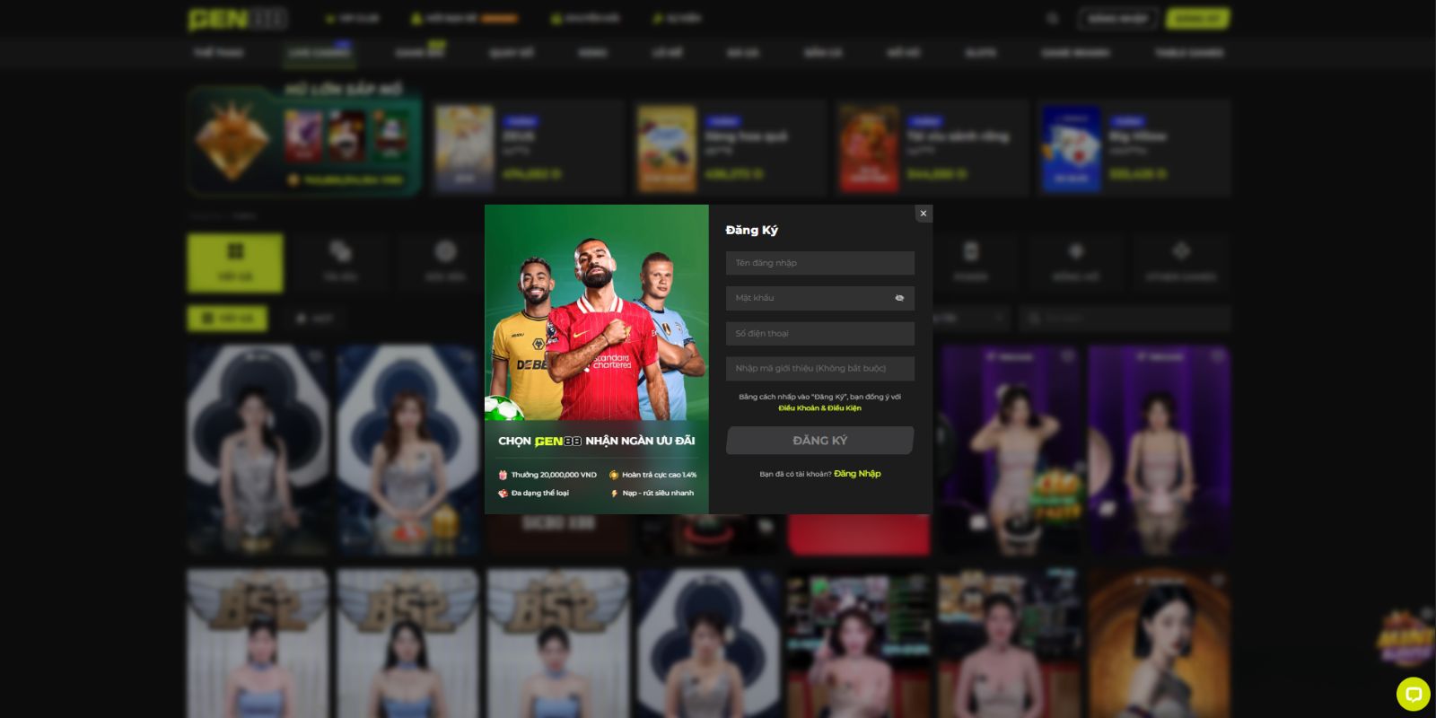 Hướng dẫn cách chơi Live Casino tại Gen88